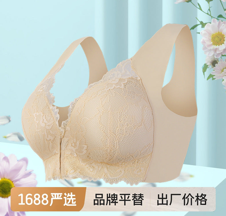 Comfortable Wireless Plus Size Bra — Lace Trim, Non-Wire Support for Women