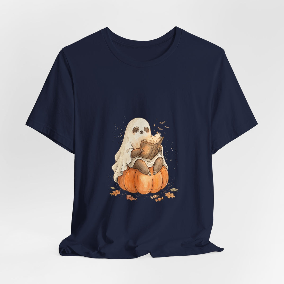 Ghost Costume Kitten Pumpkin Tee | Spooky Animals Halloween Shirt