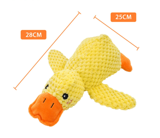 Calming Duck Toy for Dogs & Cats — Plush Squeaky Chew Toy for Puppies