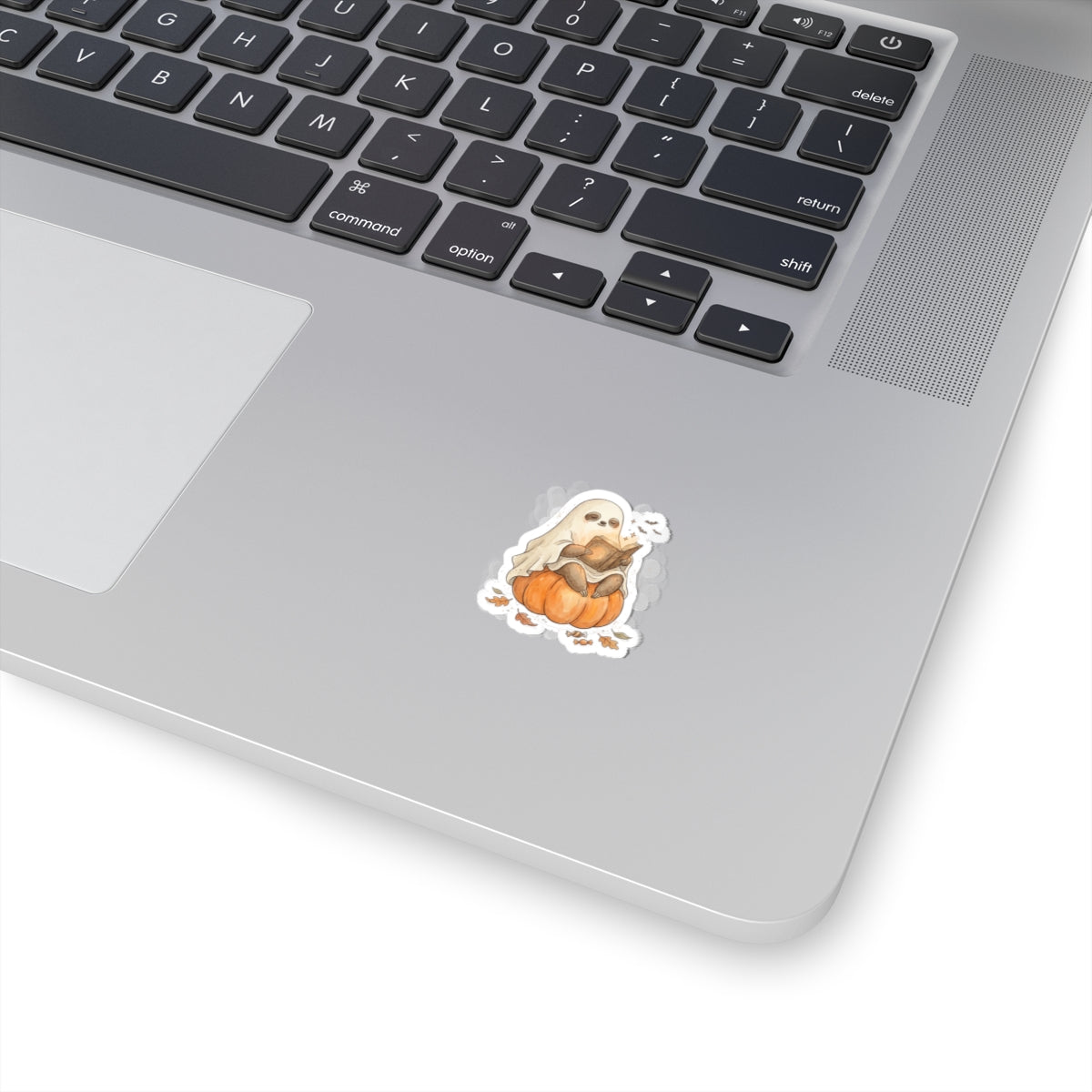Ghost Sloth on Pumpkin Kiss-Cut Stickers | Spooky Animals Halloween Sticker