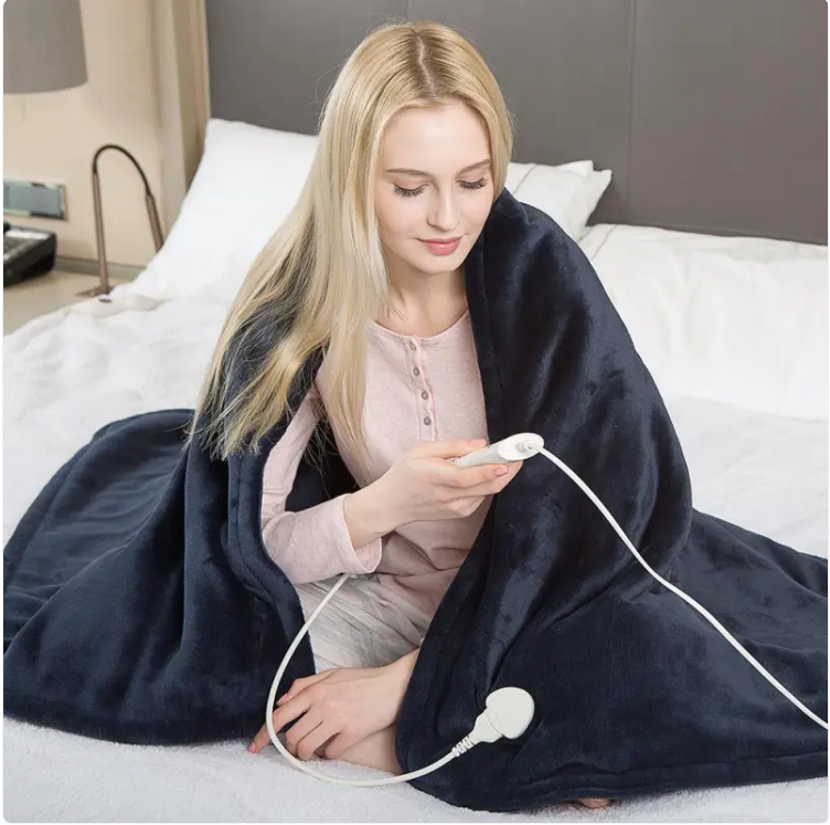 Wearable USB Heated Blanket Shawl — 3 Heat Settings, 8 Heating Zones, Cordless