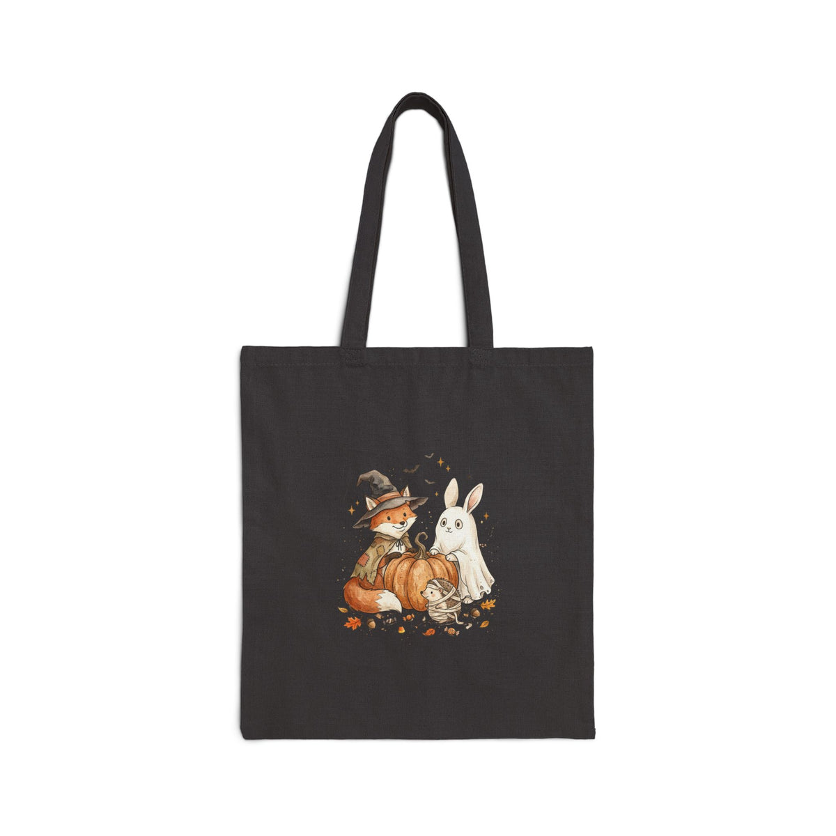 Spooky Animals Pumpkin Witch Hat Tote | Canvas Halloween Tote