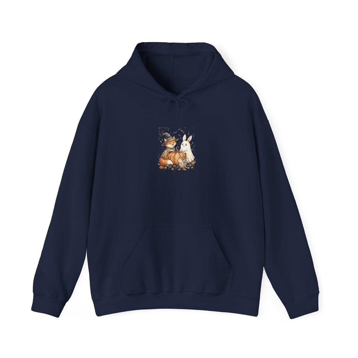 Spooky Pumpkin Fox Hoodie | Halloween Animal Illustration, Witch Hat
