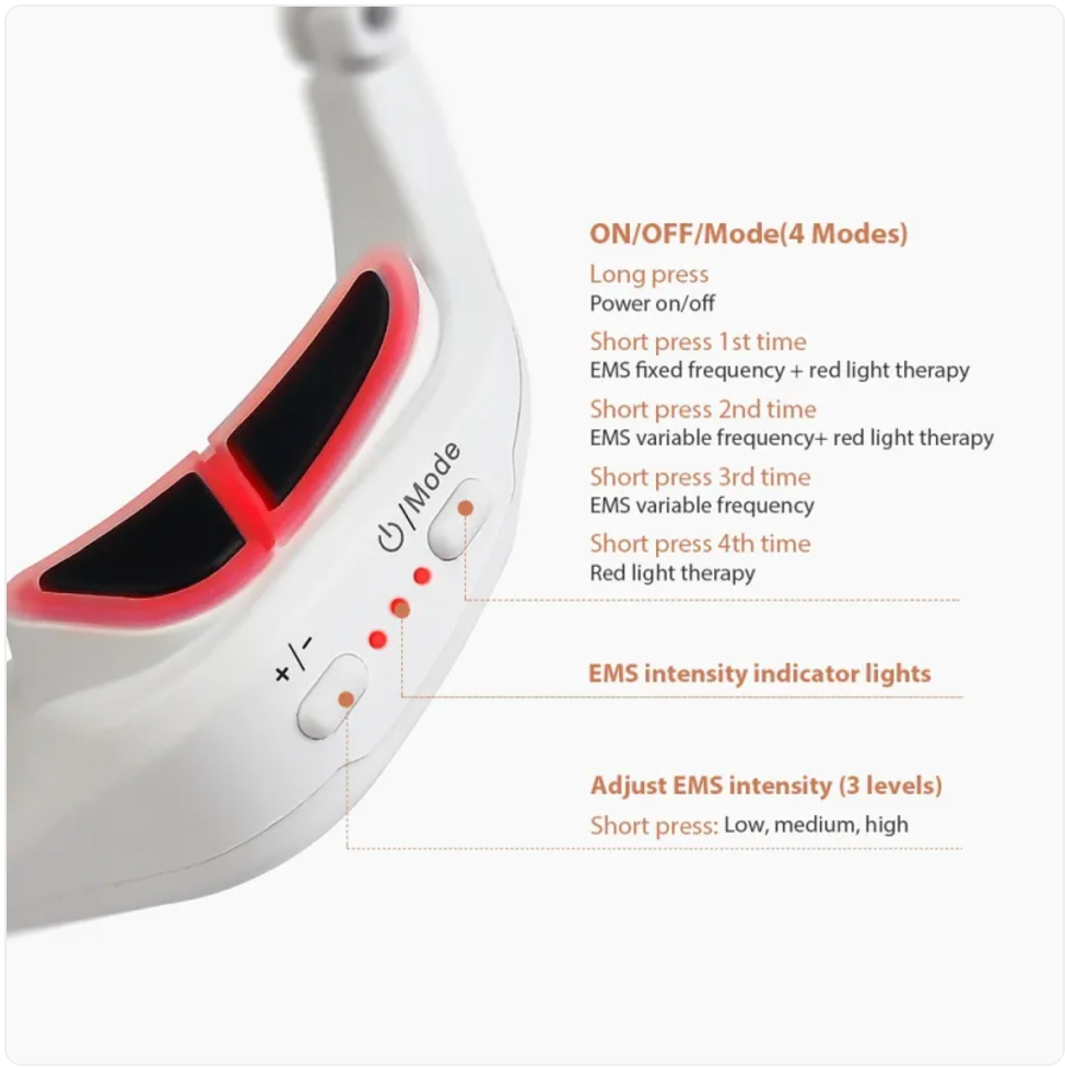 Red Light Eye Massager — EMS Microcurrent Eye Wand for Dark Circles & Puffiness