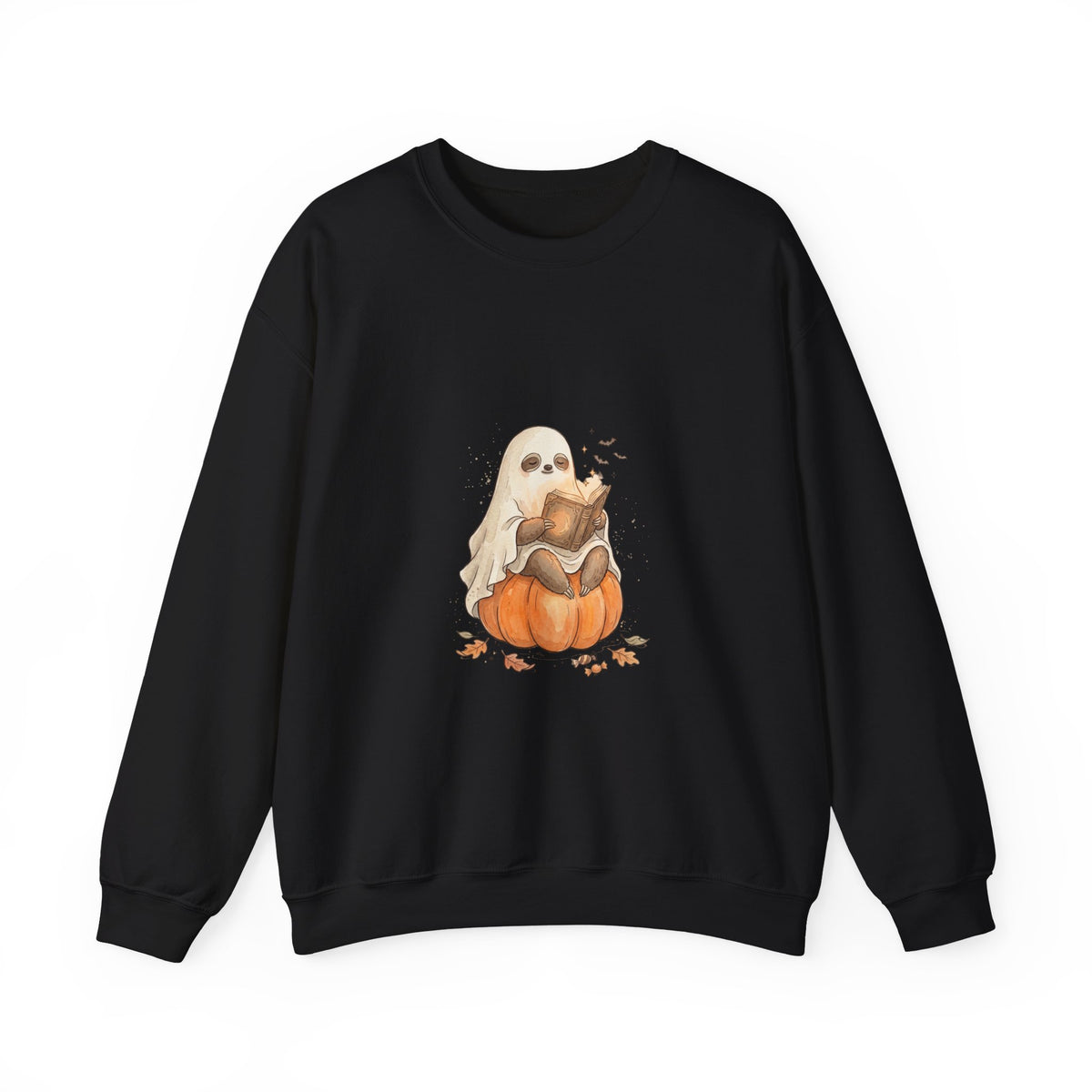 Ghost Puppy on Pumpkin Sweatshirt | Spooky Animals, Halloween Cute