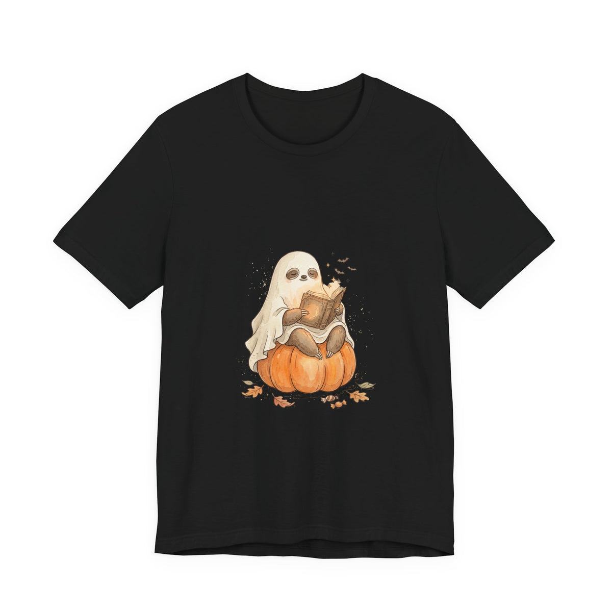 Ghost Costume Kitten Pumpkin Tee | Spooky Animals Halloween Shirt