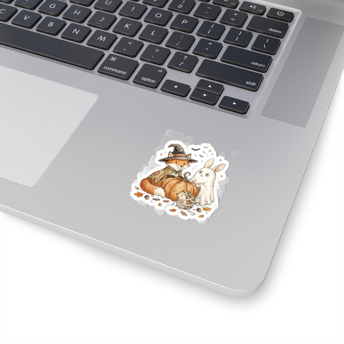 Spooky Animals Halloween Fox & Ghost Bunny Sticker | Kiss-Cut Sticker