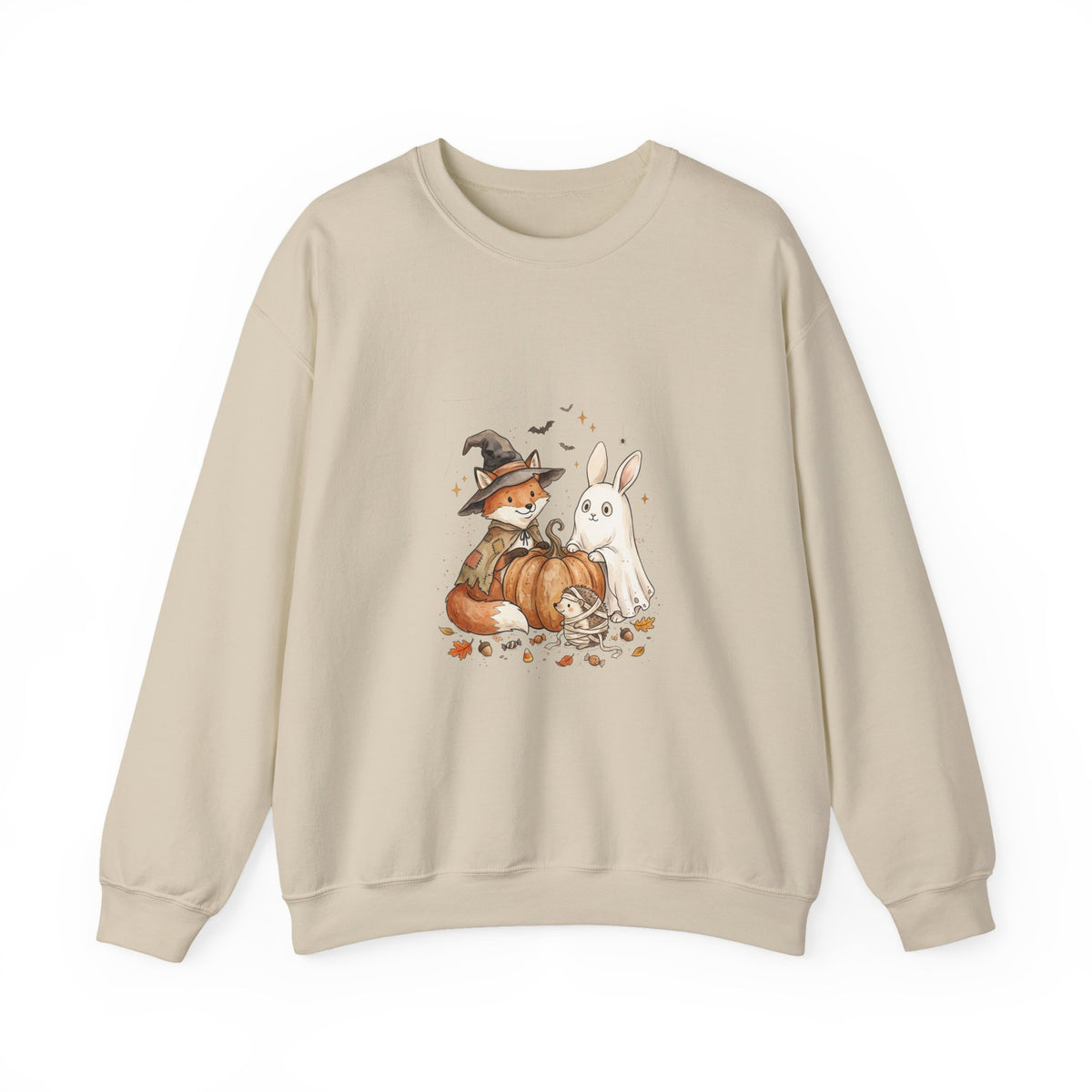 Cute Halloween Woodland Animals Sweatshirt | Spooky Animals Pumpkin Bunny Fox