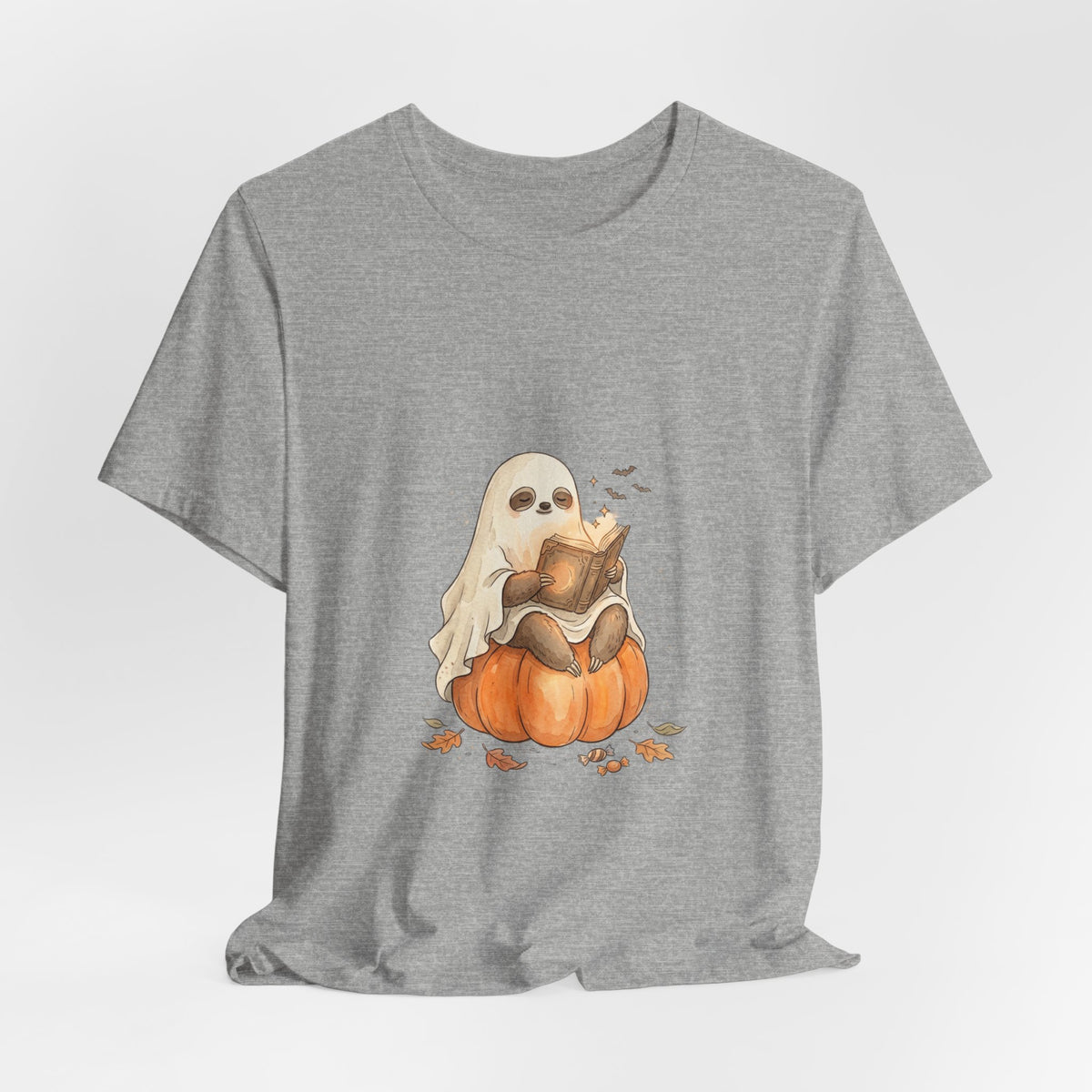 Ghost Costume Kitten Pumpkin Tee | Spooky Animals Halloween Shirt