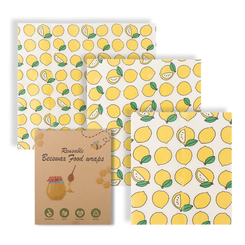 Natural Beeswax Food Wrap — Reusable Eco-Friendly Cotton Fresh-Keeping Cloth