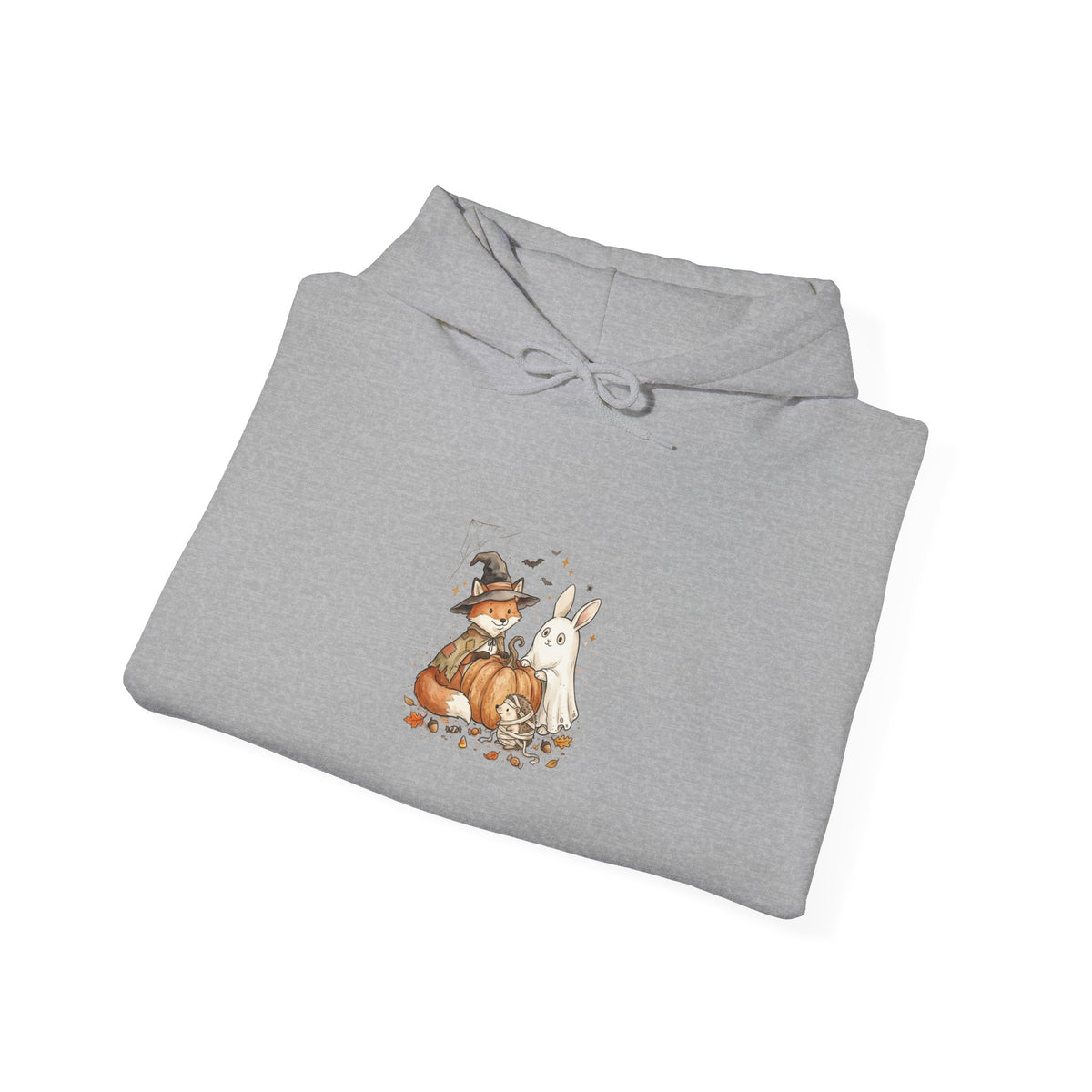 Spooky Pumpkin Fox Hoodie | Halloween Animal Illustration, Witch Hat