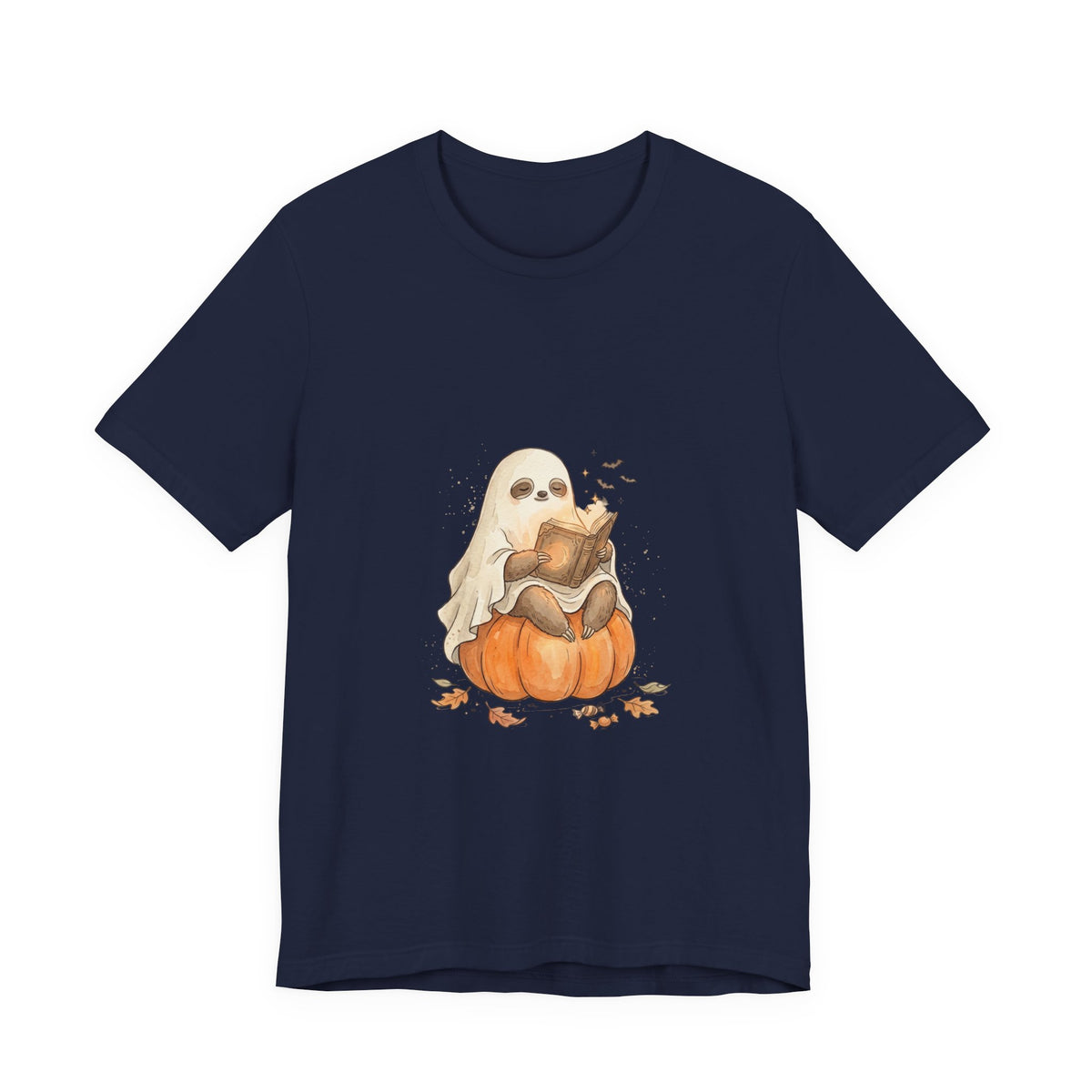 Ghost Costume Kitten Pumpkin Tee | Spooky Animals Halloween Shirt