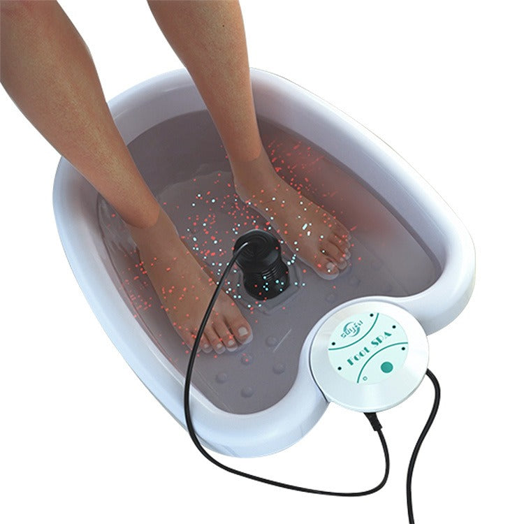 Mini Portable Ion Foot Bath Massager — Compact Bubble Spa for Home & Travel
