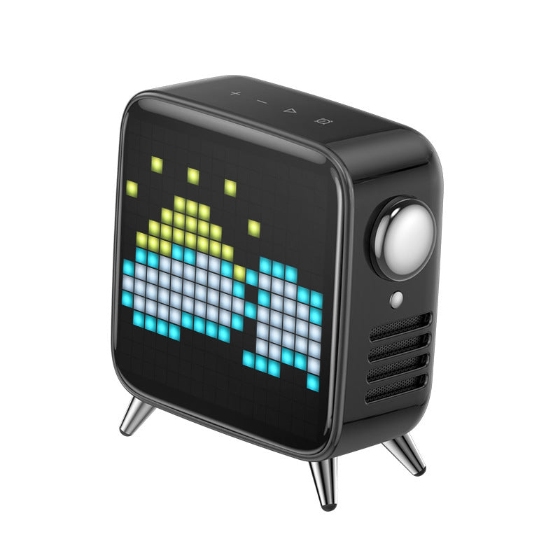 Pixel Screen Bluetooth Speaker with RGB Light — Retro Pixel Art Wireless Speaker