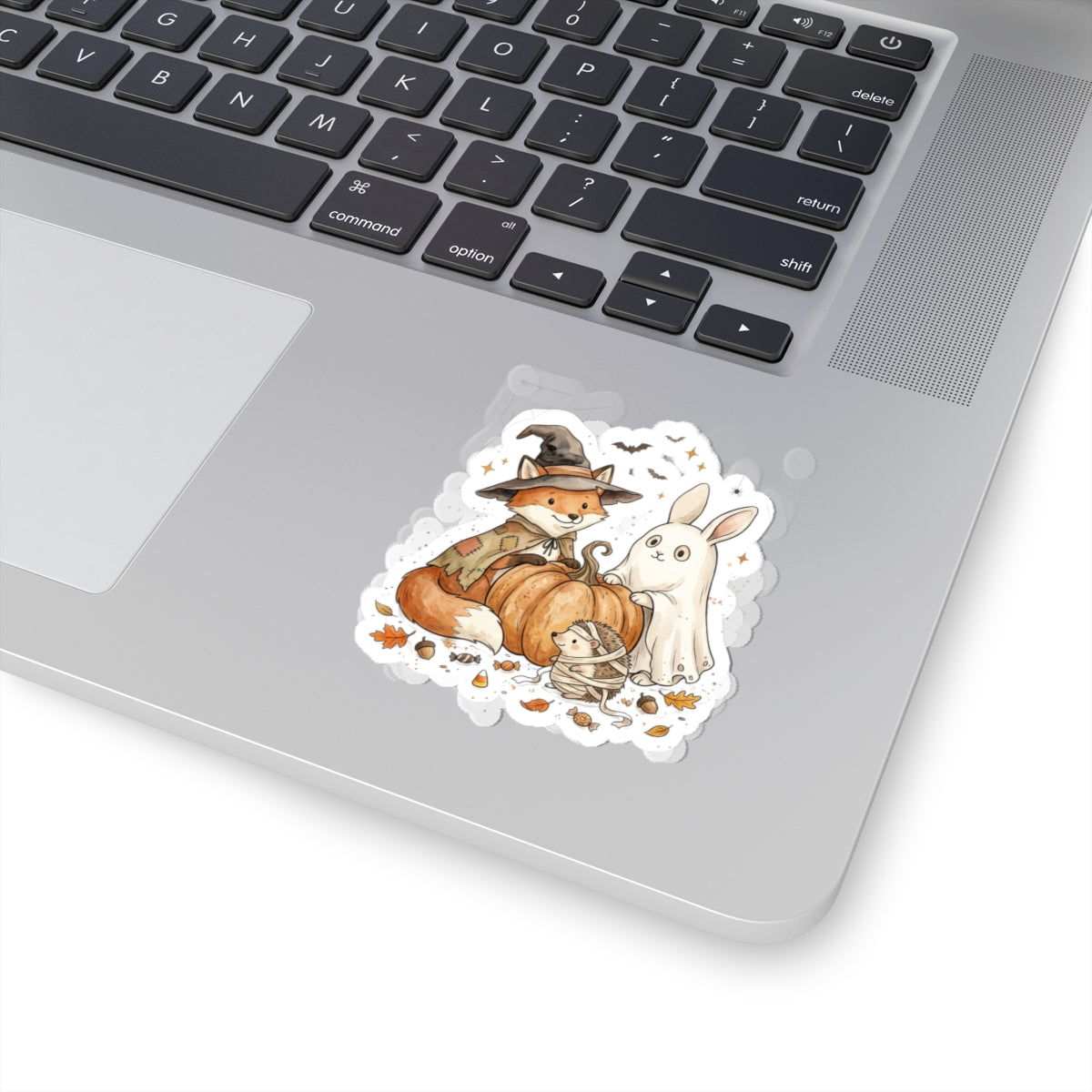 Spooky Animals Halloween Fox & Ghost Bunny Sticker | Kiss-Cut Sticker