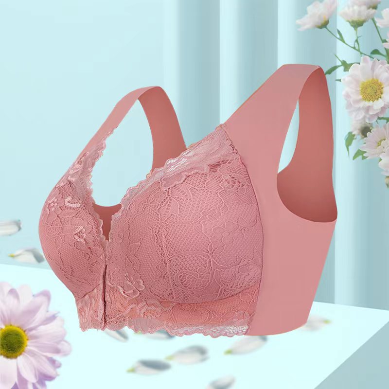 Comfortable Wireless Plus Size Bra — Lace Trim, Non-Wire Support for Women