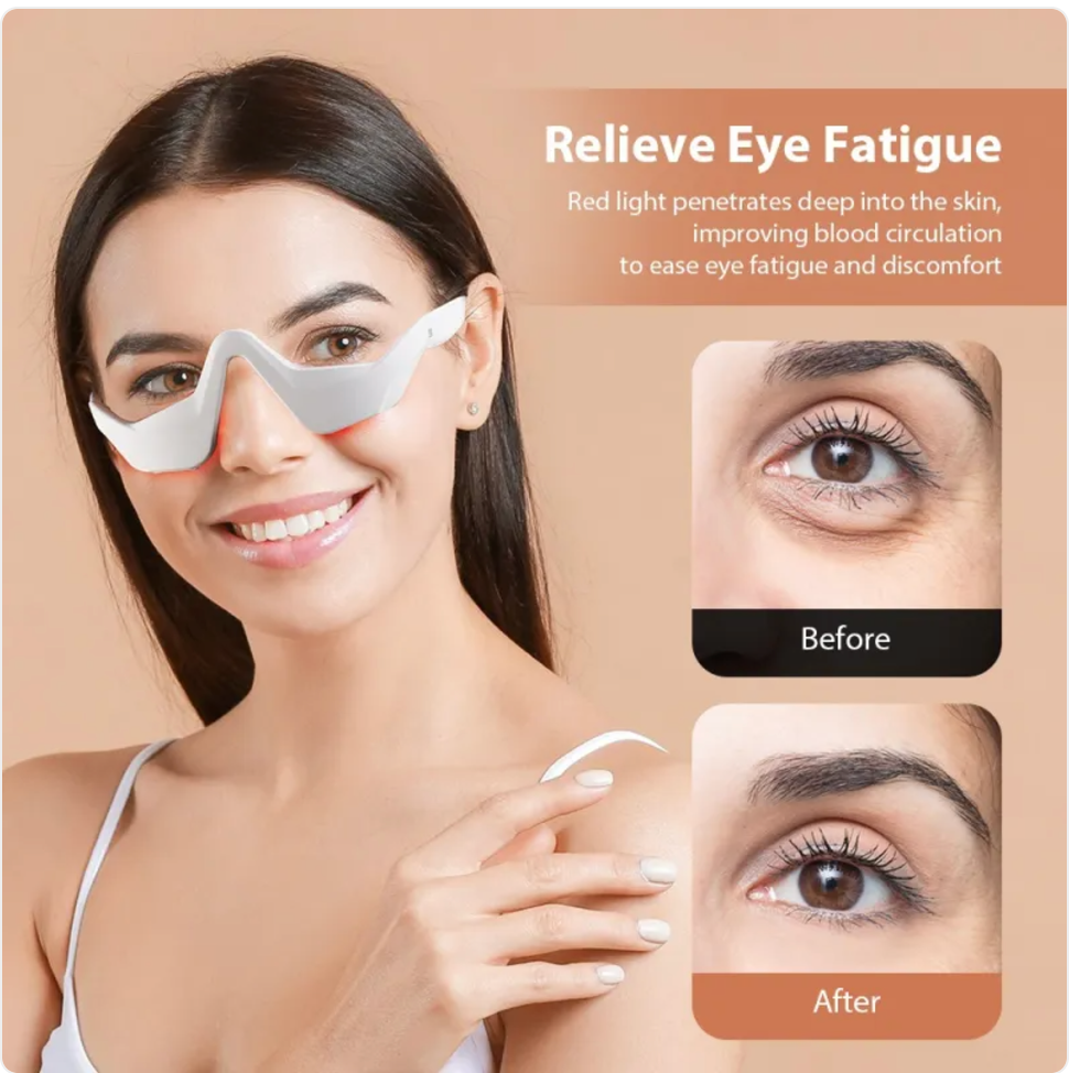 Red Light Eye Massager — EMS Microcurrent Eye Wand for Dark Circles & Puffiness