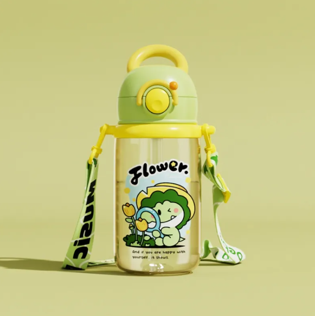 Kids Whale Diving Fountain Water Bottle — Leakproof Tritan Sippy Cup