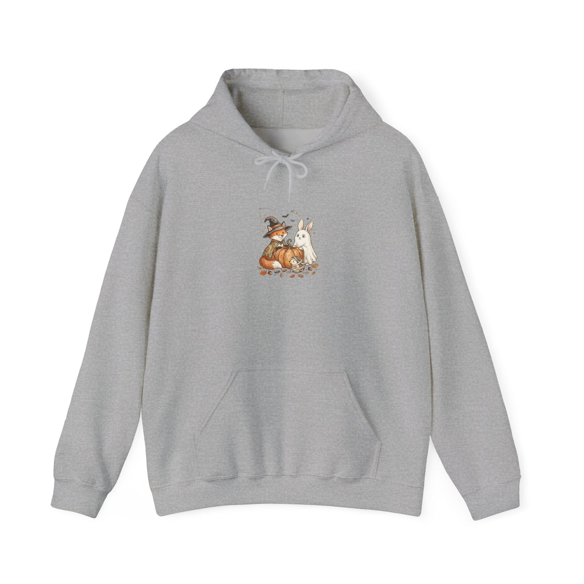 Spooky Pumpkin Fox Hoodie | Halloween Animal Illustration, Witch Hat