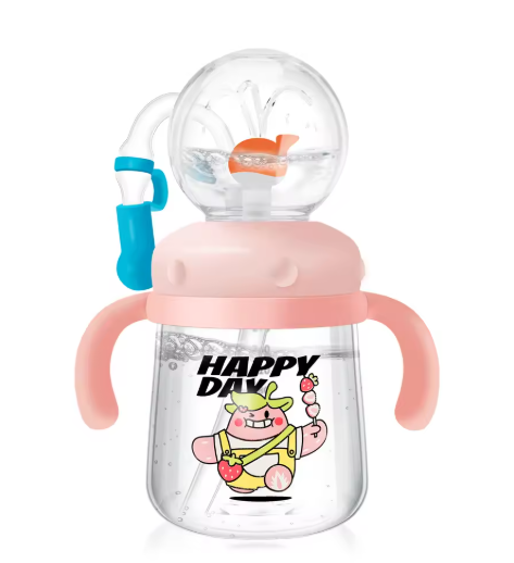 Kids Whale Diving Fountain Water Bottle — Leakproof Tritan Sippy Cup