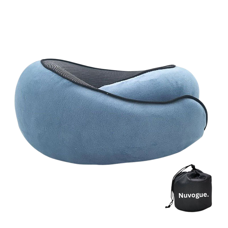 Memory Foam Travel Neck Pillow — Portable Support for Flights, Cars & Office