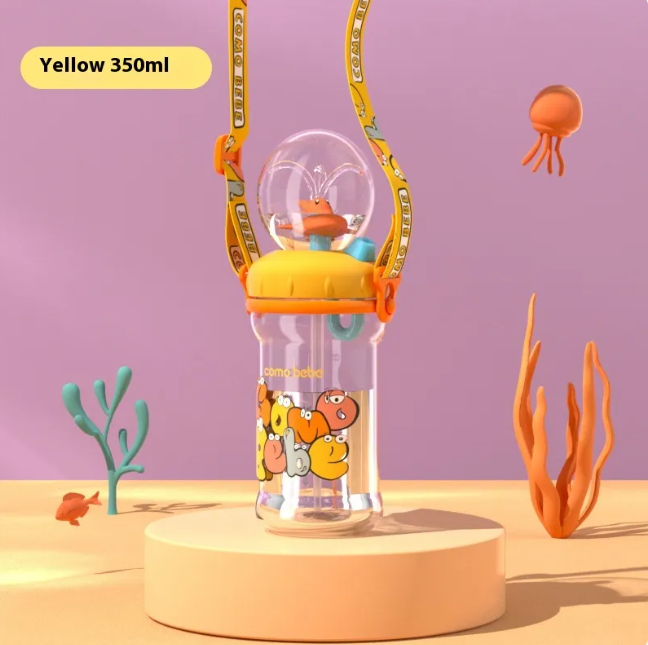 Kids Whale Diving Fountain Water Bottle — Leakproof Tritan Sippy Cup