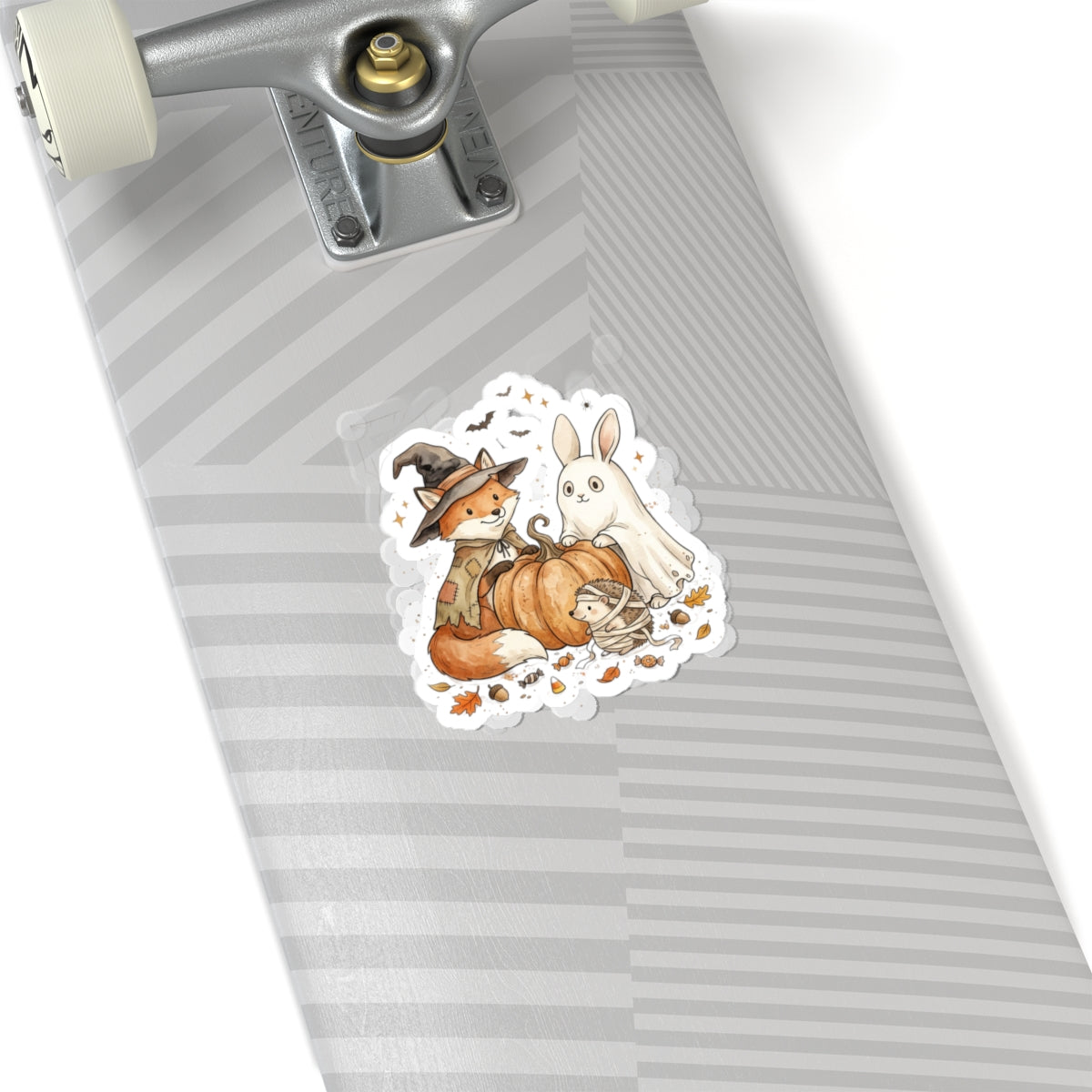 Spooky Animals Halloween Fox & Ghost Bunny Sticker | Kiss-Cut Sticker