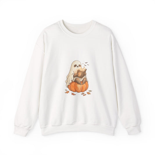 Ghost Puppy on Pumpkin Sweatshirt | Spooky Animals, Halloween Cute