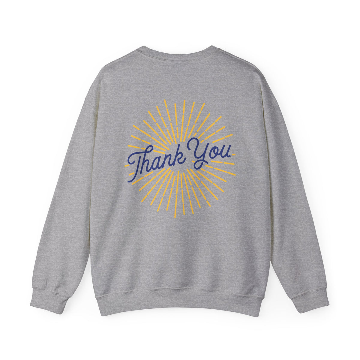 Floral Head Portrait Sweatshirt — "Thank You" Radiant Back Crewneck