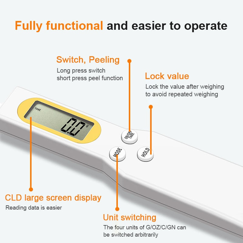 LCD Digital Measuring Spoon Scale — Precision Kitchen Food Weighing Tool