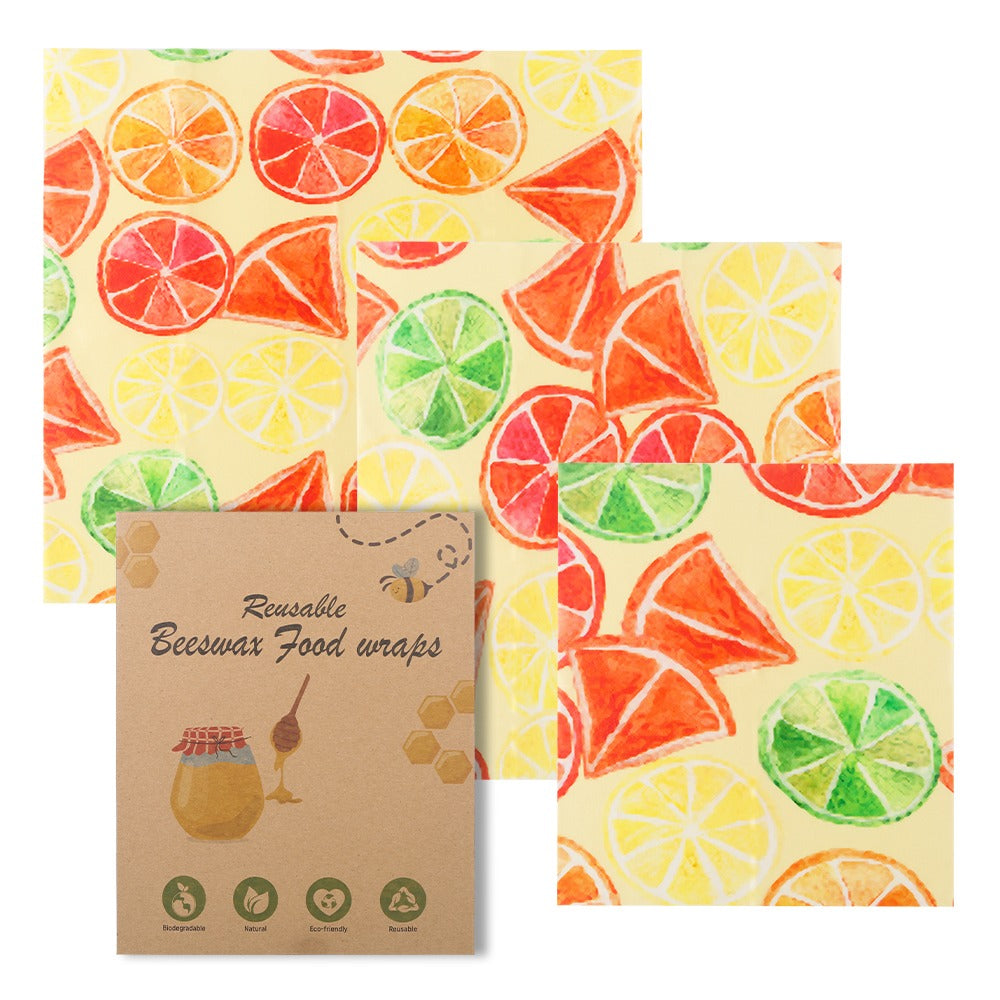 Natural Beeswax Food Wrap — Reusable Eco-Friendly Cotton Fresh-Keeping Cloth