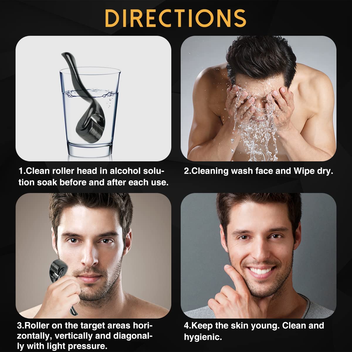 540 Titanium Microneedle Derma Roller — Face, Scalp & Beard Skin Renewal Tool for Men & Women
