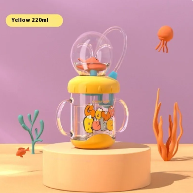 Kids Whale Diving Fountain Water Bottle — Leakproof Tritan Sippy Cup