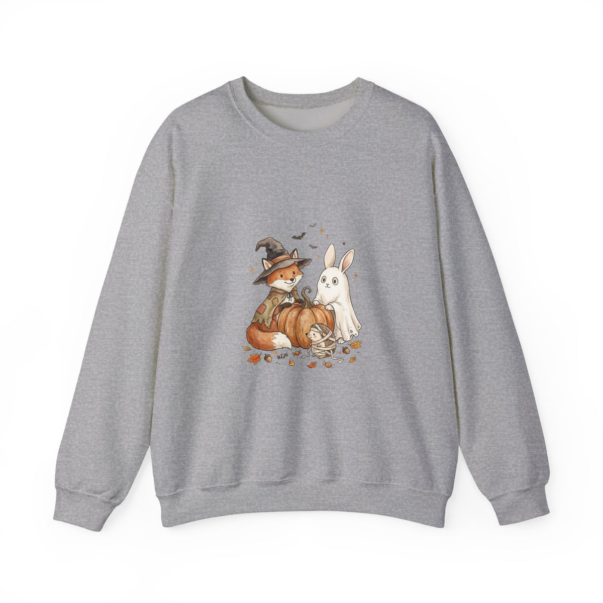 Cute Halloween Woodland Animals Sweatshirt | Spooky Animals Pumpkin Bunny Fox