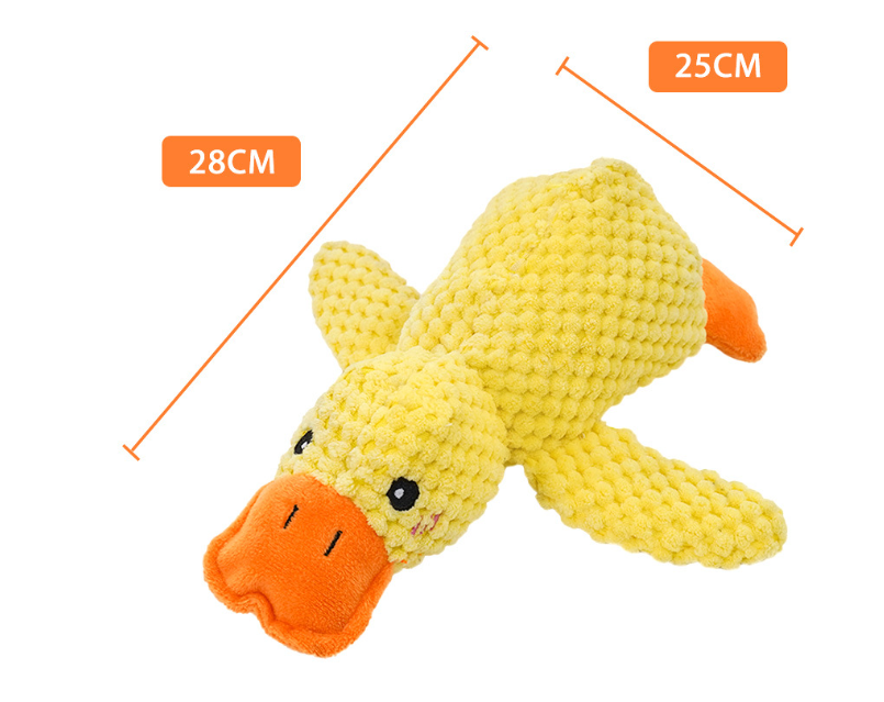 Calming Duck Toy for Dogs & Cats — Plush Squeaky Chew Toy for Puppies