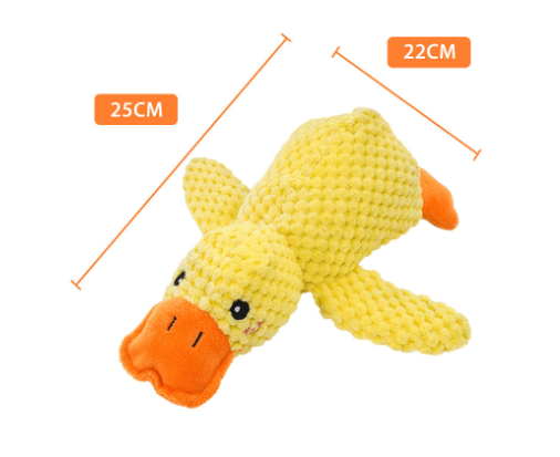 Calming Duck Toy for Dogs & Cats — Plush Squeaky Chew Toy for Puppies