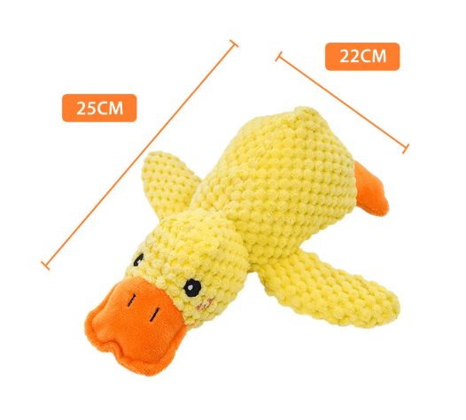Calming Duck Toy for Dogs & Cats — Plush Squeaky Chew Toy for Puppies