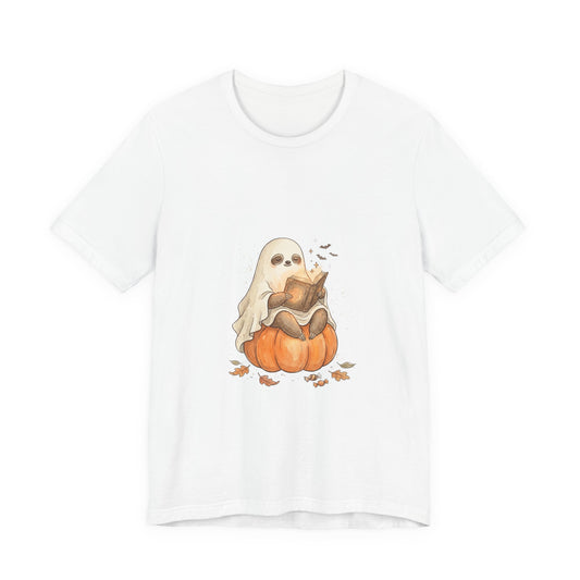 Ghost Costume Kitten Pumpkin Tee | Spooky Animals Halloween Shirt
