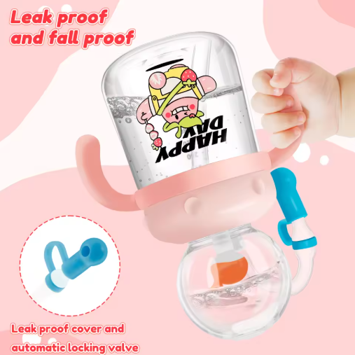 Kids Whale Diving Fountain Water Bottle — Leakproof Tritan Sippy Cup