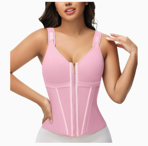 Mesh Waist Slimming Corset — Breathable Shapewear with Three-Hook Closure