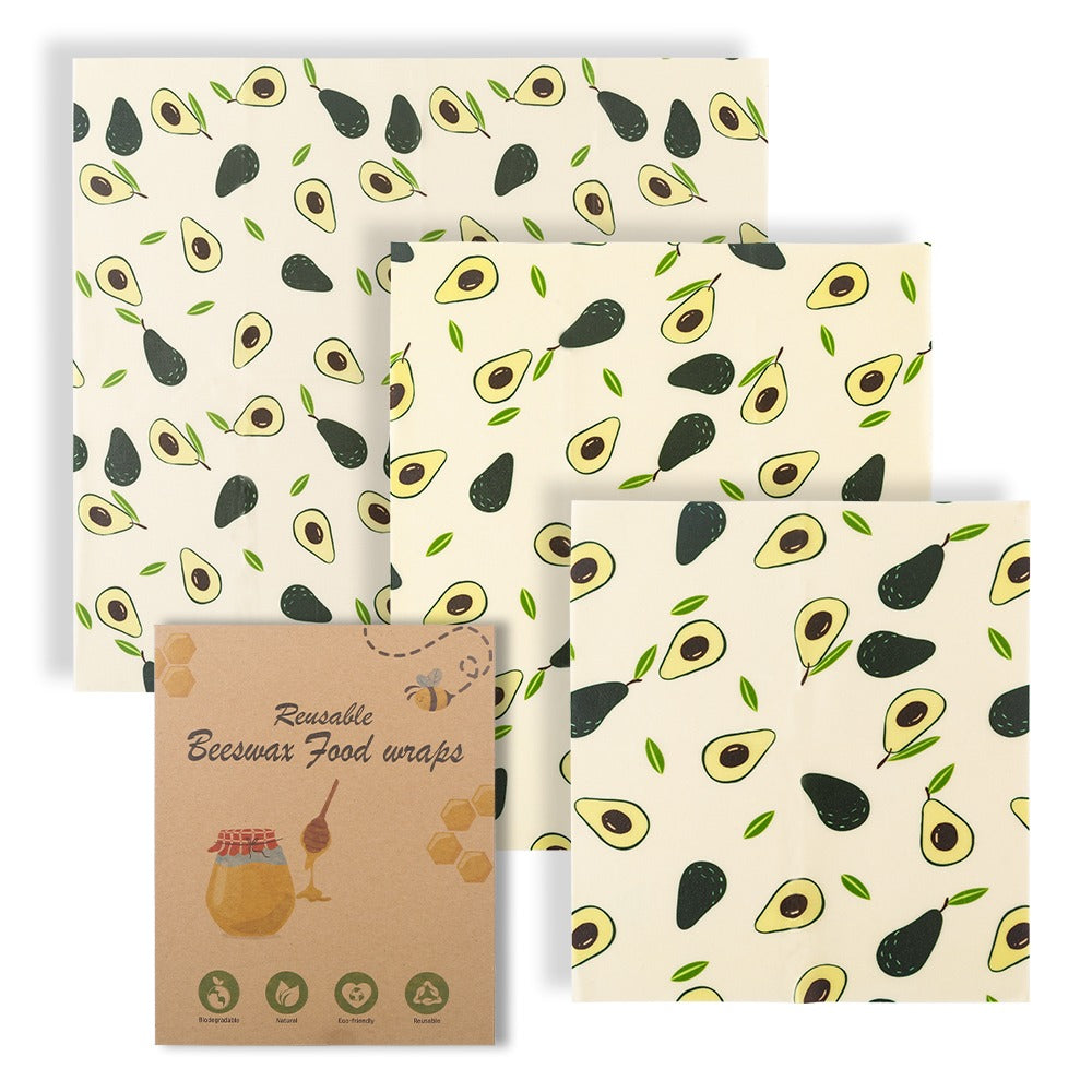 Natural Beeswax Food Wrap — Reusable Eco-Friendly Cotton Fresh-Keeping Cloth