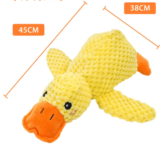 Calming Duck Toy for Dogs & Cats — Plush Squeaky Chew Toy for Puppies
