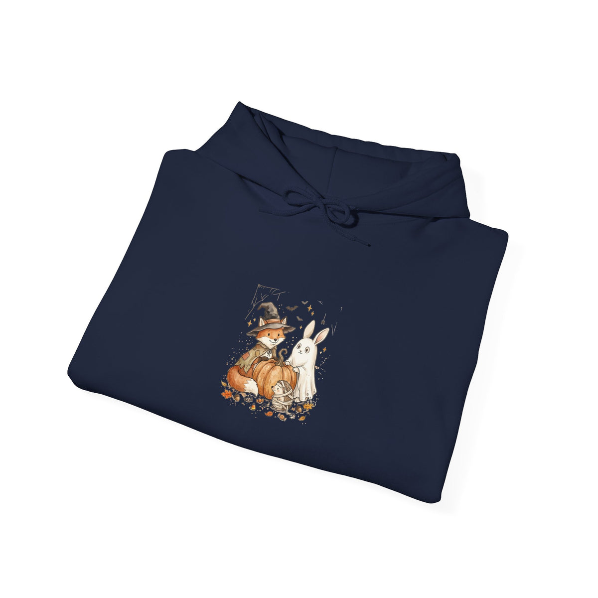 Spooky Pumpkin Fox Hoodie | Halloween Animal Illustration, Witch Hat