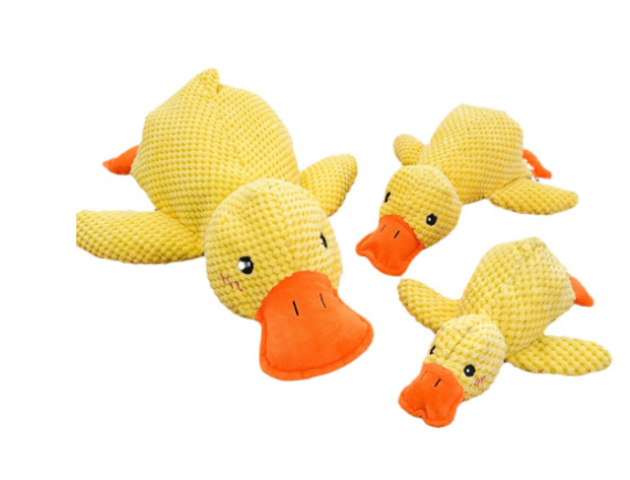 Calming Duck Toy for Dogs & Cats — Plush Squeaky Chew Toy for Puppies