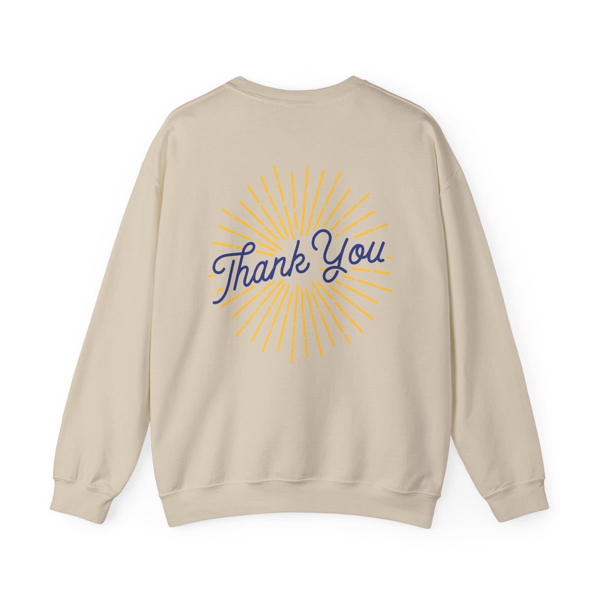 Floral Head Portrait Sweatshirt — "Thank You" Radiant Back Crewneck