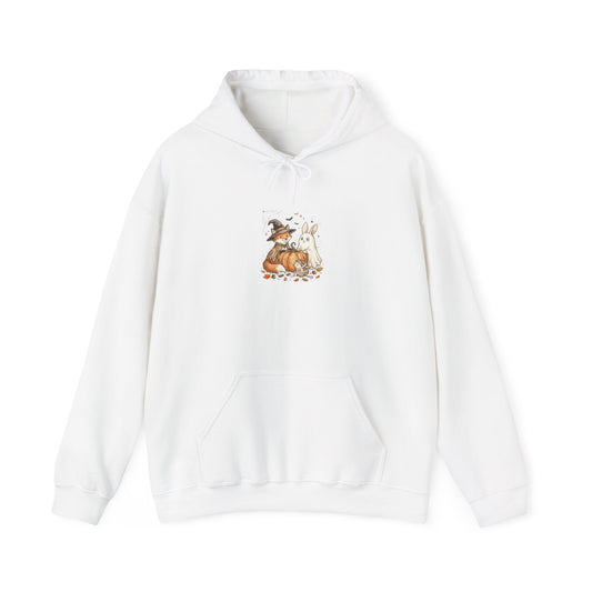 Spooky Pumpkin Fox Hoodie | Halloween Animal Illustration, Witch Hat