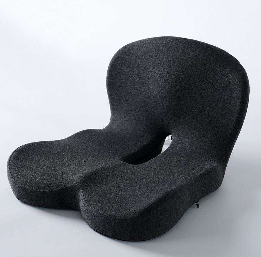 Memory Foam Ergonomic Seat Cushion — Waist & Lower Back Support for Office, Car & Home
