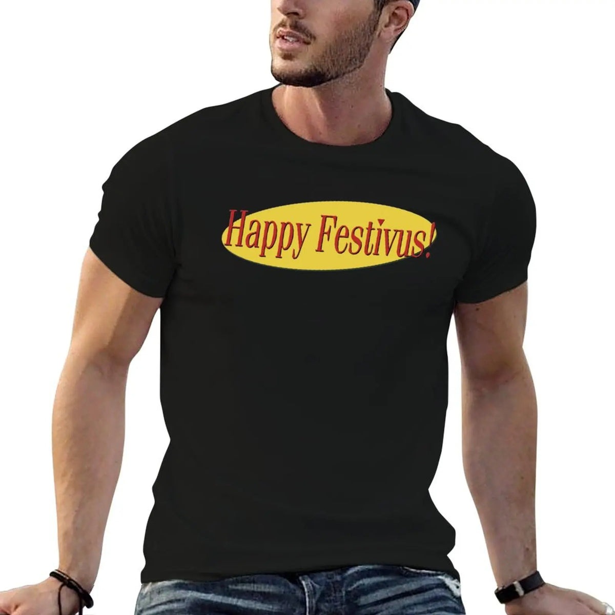 Happy Festivus! T-Shirt Casual Breathable Short Sleeve Top