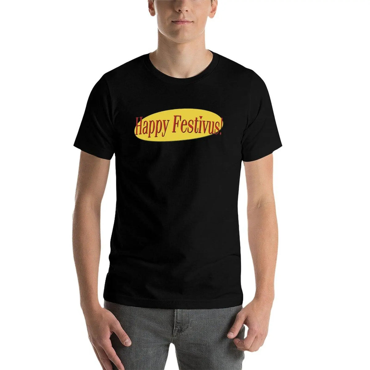 Happy Festivus! T-Shirt Casual Breathable Short Sleeve Top
