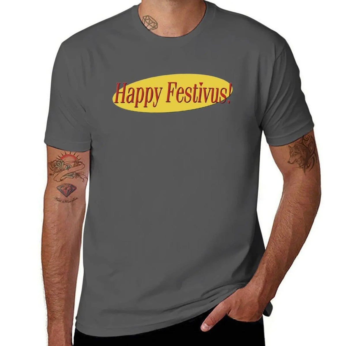 Happy Festivus! T-Shirt Casual Breathable Short Sleeve Top